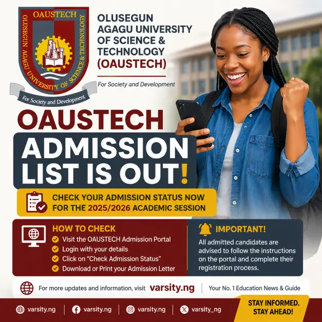 OAUSTECH Admission List 2026/2027: How to Check Your Admission Status and Next Steps