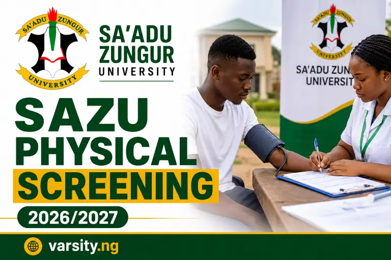 SAZU Physical Screening 2026/2027: Dates, Requirements and Registration Guide