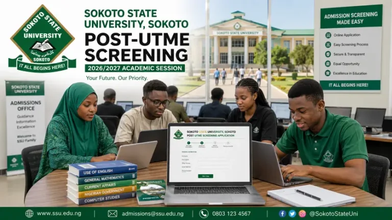 SSU Post-UTME/DE Screening Form 2026/2027: Cut-Off Marks, Fee and How to Apply
